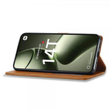Lc.Imeeke Xiaomi 14T Cover med Kortlomme og Stativfunktion Lysebrun