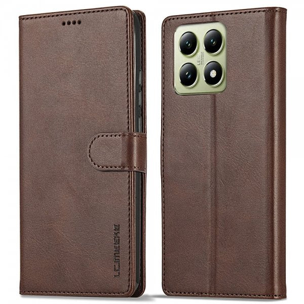 Lc.Imeeke Xiaomi 14T Cover med Kortlomme Standerfunktion Mørkebrun