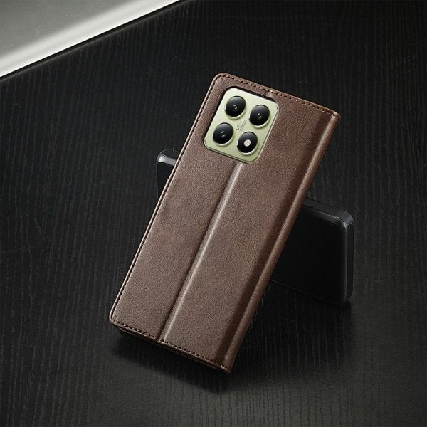 Lc.Imeeke Xiaomi 14T Cover med Kortlomme Standerfunktion Mørkebrun