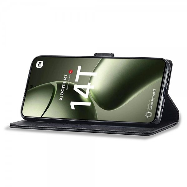 Lc.Imeeke Xiaomi 14T Cover med Kortlomme Stativfunktion Sort