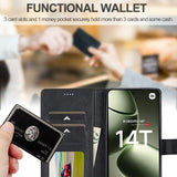 Lc.Imeeke Xiaomi 14T Cover med Kortlomme Stativfunktion Sort