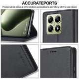 Lc.Imeeke Xiaomi 14T Cover med Kortlomme Stativfunktion Sort