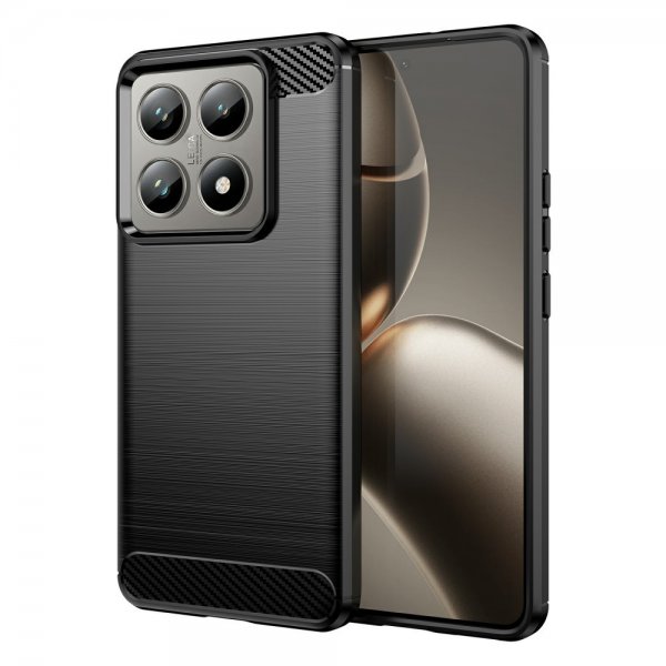 Xiaomi 14T Cover Børstet Kulfibertekstur Sort