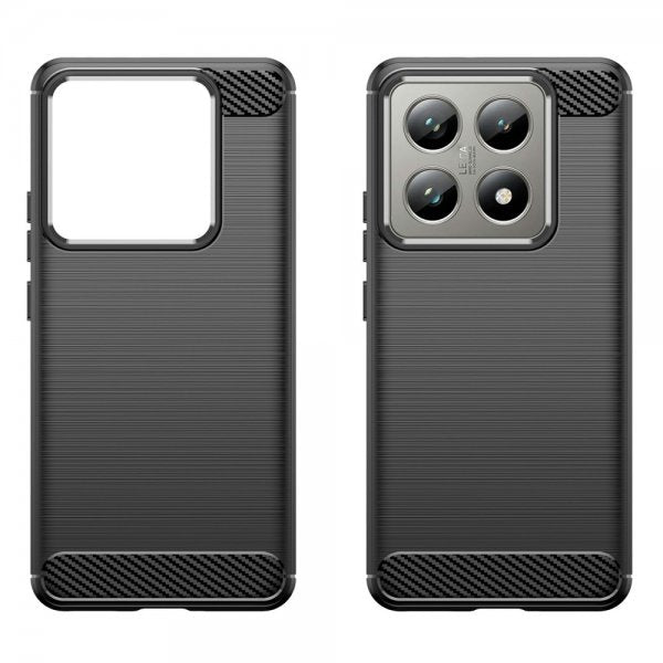 Xiaomi 14T Cover Børstet Kulfibertekstur Sort