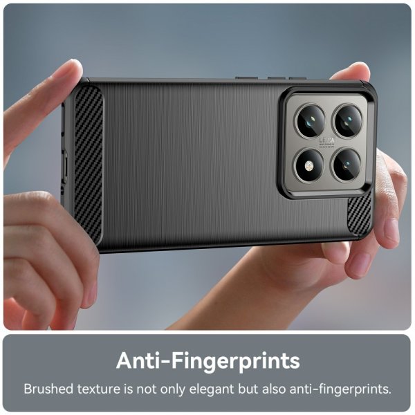 Xiaomi 14T Cover Børstet Kulfibertekstur Sort