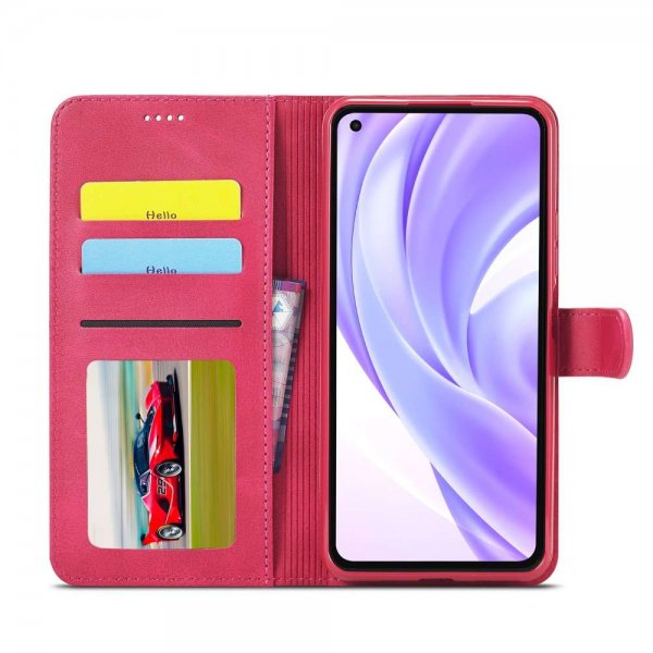 Lc.Imeeke Xiaomi Mi 11 Cover med Kortlomme Magenta