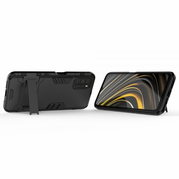 Xiaomi Poco M3 Cover Armor Stativfunktion Sort