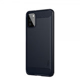 Mofi Xiaomi Poco M3 Cover Børstet Kulfibertekstur Blå