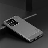 Mofi Xiaomi Redmi 10C Etui Børstet Kulfibertekstur Grå