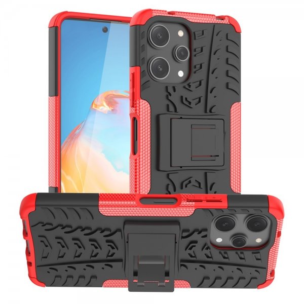Xiaomi Redmi 12 Cover Dækmønster Stativfunktion Rød