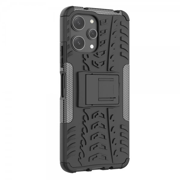 Xiaomi Redmi 12 Cover Dækmønster Stativfunktion Sort