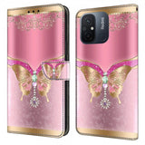 Xiaomi Redmi 12C Cover Motiv Sommerfugl Rosa og Guld