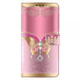 Xiaomi Redmi 12C Cover Motiv Sommerfugl Rosa og Guld