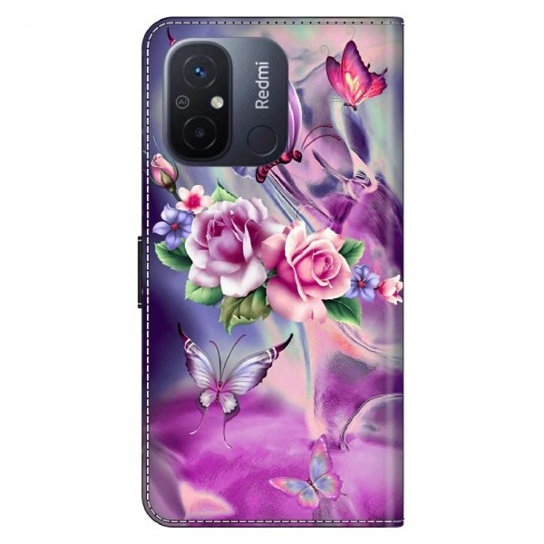Xiaomi Redmi 12C Cover Motiv Sommerfugle og Blomster