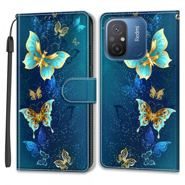 Xiaomi Redmi 12C Cover Motiv Glitter Sommerfugle