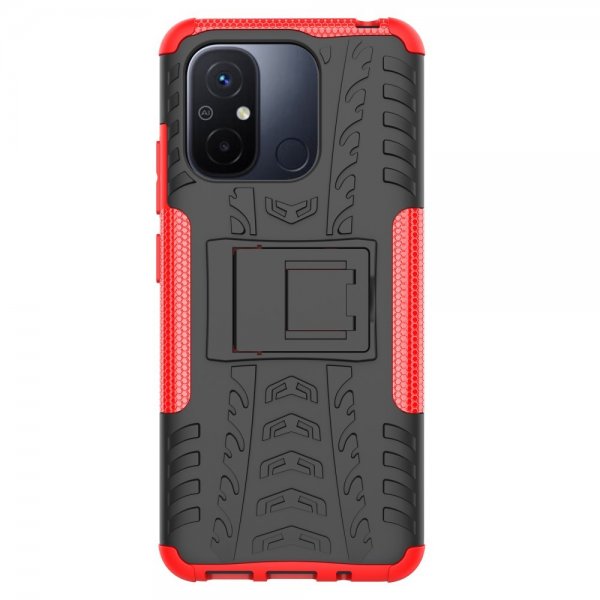 Xiaomi Redmi 12C Cover Dækmønster Stativfunktion Rød