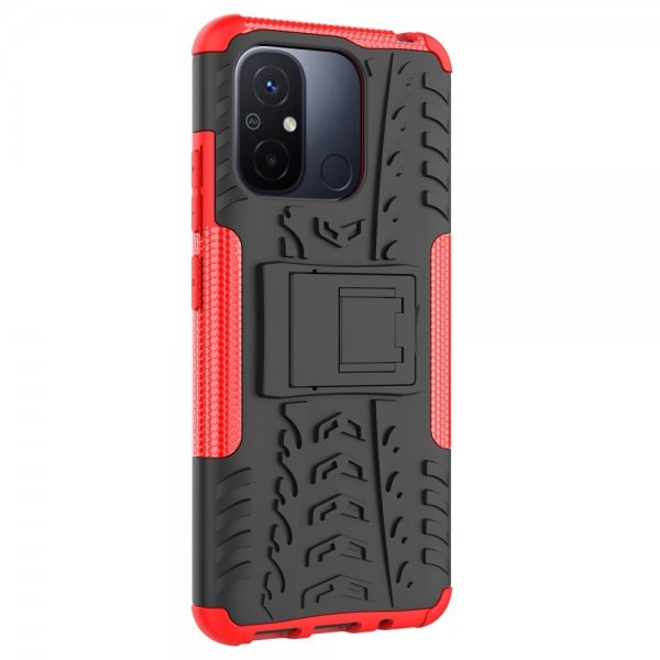Xiaomi Redmi 12C Cover Dækmønster Stativfunktion Rød