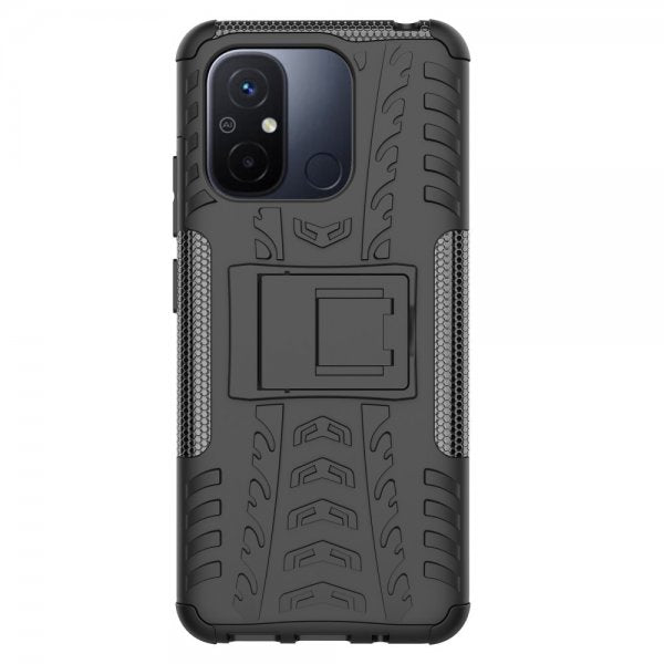 Xiaomi Redmi 12C Cover Dækmønster Stativfunktion Sort