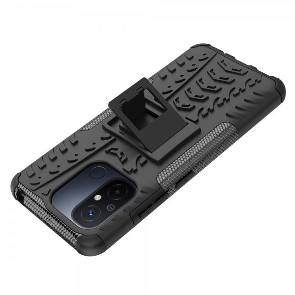 Xiaomi Redmi 12C Cover Dækmønster Stativfunktion Sort