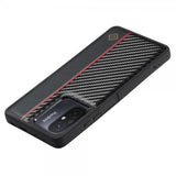 Lc.Imeeke Xiaomi Redmi 12C Cover Kulfibertekstur Rød Stribe Sort