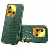 Xiaomi Redmi 12C Cover Krokodillemønster Fingerring Grøn
