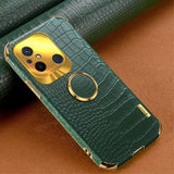 Xiaomi Redmi 12C Cover Krokodillemønster Fingerring Grøn