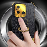 Xiaomi Redmi 12C Cover Krokodillemønster Fingerring Grøn