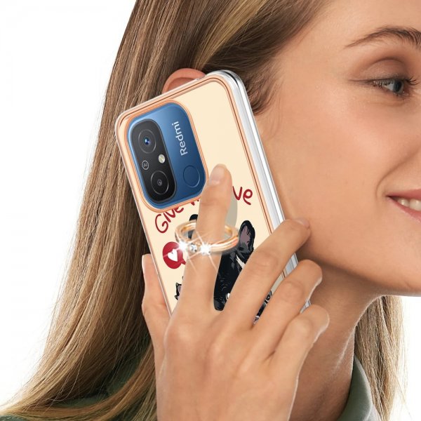 Xiaomi Redmi 12C Cover med Fingerring Motiv Give Me Five