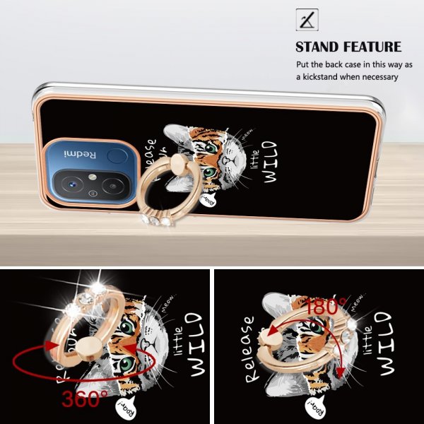 Xiaomi Redmi 12C Cover med Fingerring Motiv Release Your Little Wild