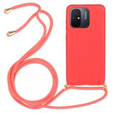 Xiaomi Redmi 12C Cover Hvedestrå med strop Rød
