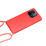 Xiaomi Redmi 12C Cover Hvedestrå med strop Rød