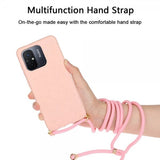 Xiaomi Redmi 12C Cover Hvedestrå med strop Rosa