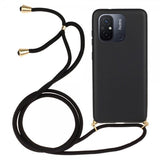 Xiaomi Redmi 12C Cover Hvedestrå med strop Sort