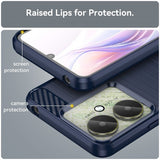 Xiaomi Redmi 13C Cover Børstet Kulfibertekstur Blå