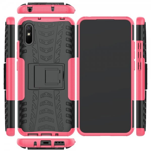 Xiaomi Redmi 9A Cover Dækmønster Stativfunktion Magenta