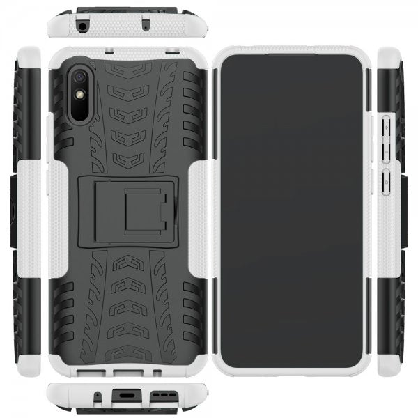 Xiaomi Redmi 9A Cover Dækmønster Stativfunktion Hvid