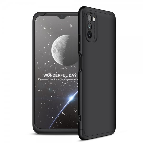 GKK Xiaomi Redmi 9T Cover Tredelt Sort