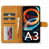 Lc.Imeeke Xiaomi Redmi A3 Cover med Kortlomme Standerfunktion Lysebrun