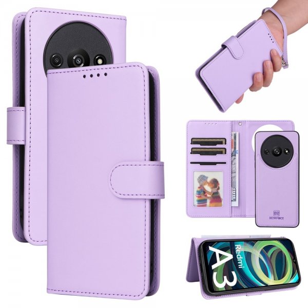 Betopnice Xiaomi Redmi A3 Etui med Aftageligt Cover 005 Lilla