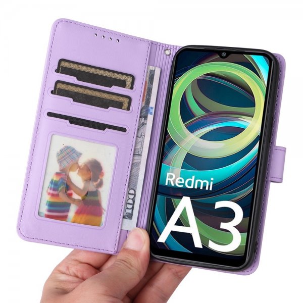 Betopnice Xiaomi Redmi A3 Etui med Aftageligt Cover 005 Lilla