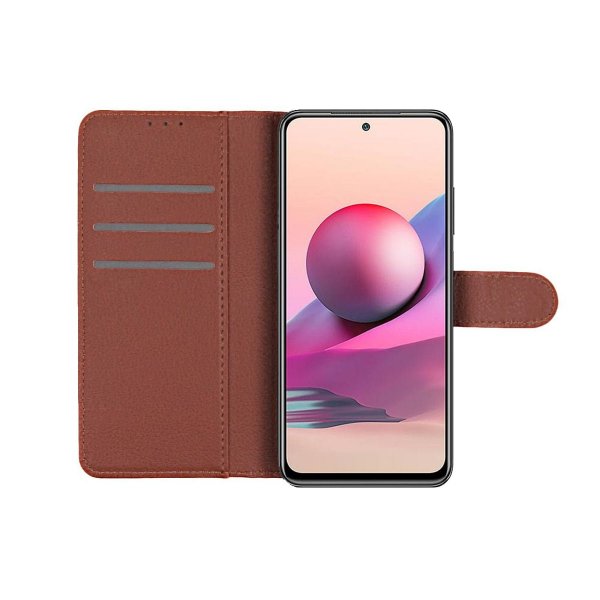 Xiaomi Redmi Note 10 5G Cover med Stativ Brun