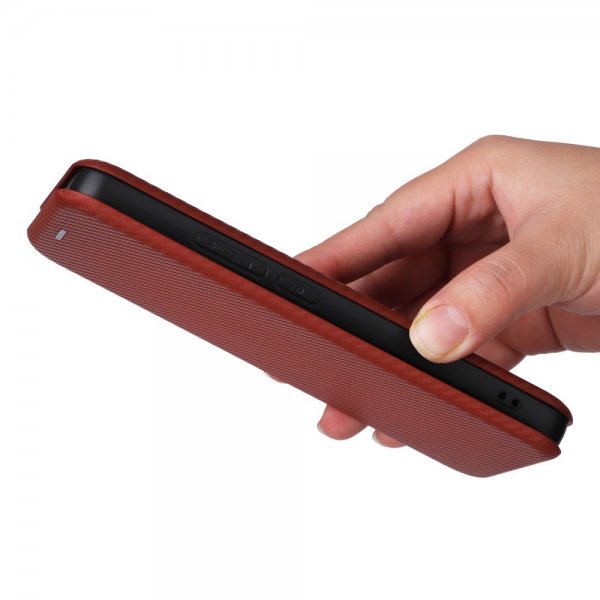 Xiaomi Redmi Note 13 4G Cover Kulfibertekstur Brun