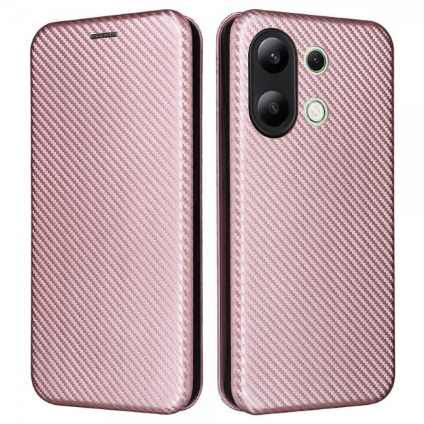 Xiaomi Redmi Note 13 4G Cover Kulfibertekstur Rosaguld
