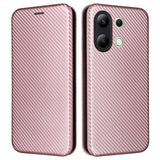 Xiaomi Redmi Note 13 4G Cover Kulfibertekstur Rosaguld