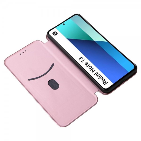 Xiaomi Redmi Note 13 4G Cover Kulfibertekstur Rosaguld