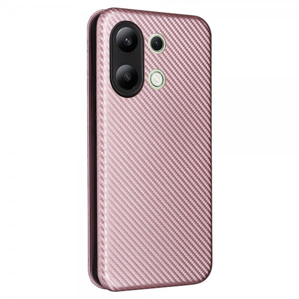Xiaomi Redmi Note 13 4G Cover Kulfibertekstur Rosaguld