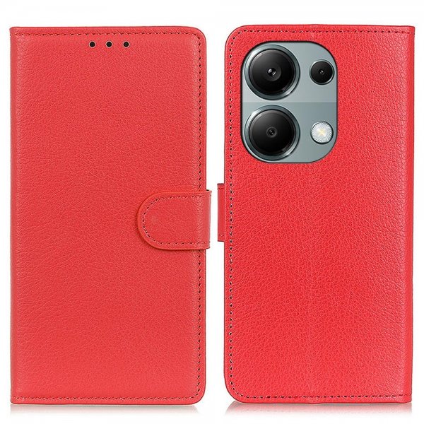 Xiaomi Redmi Note 13 4G Etui Litchi Rød