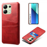 Xiaomi Redmi Note 13 4G Cover med to Kortlommer Rød