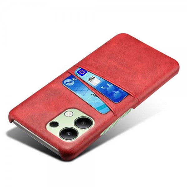 Xiaomi Redmi Note 13 4G Cover med to Kortlommer Rød