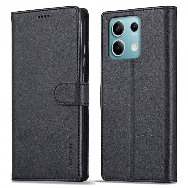 Lc.Imeeke Xiaomi Redmi Note 13 5G Etui med Kortlomme Stativfunktion Sort